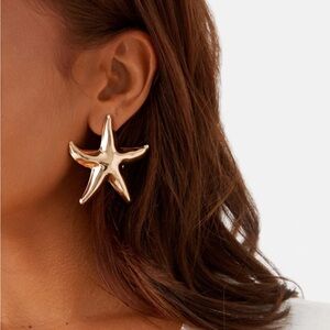 Peppermayo Gold Starfish Statement Earrings